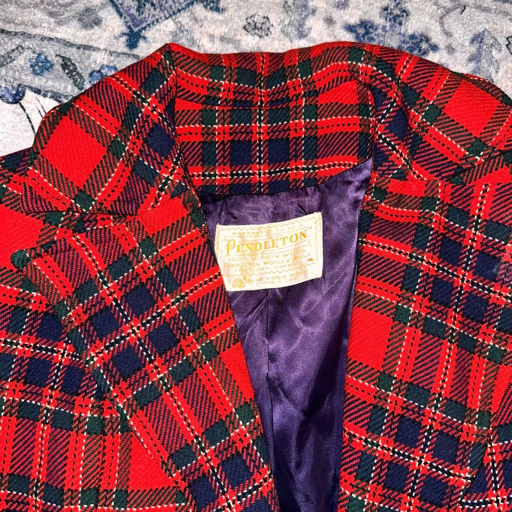 Pendleton Vibrant Red and Black Checkered Coat - Picture 2 of 8